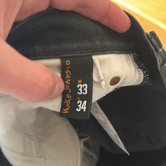Nudie Jeans Thin Finn 33w 34L black. Washed so now more gray black. - Picture 5 of 5